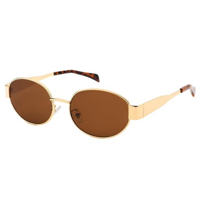 Unisex Round Sunglasses with UV Protected Lens Brown-Brown